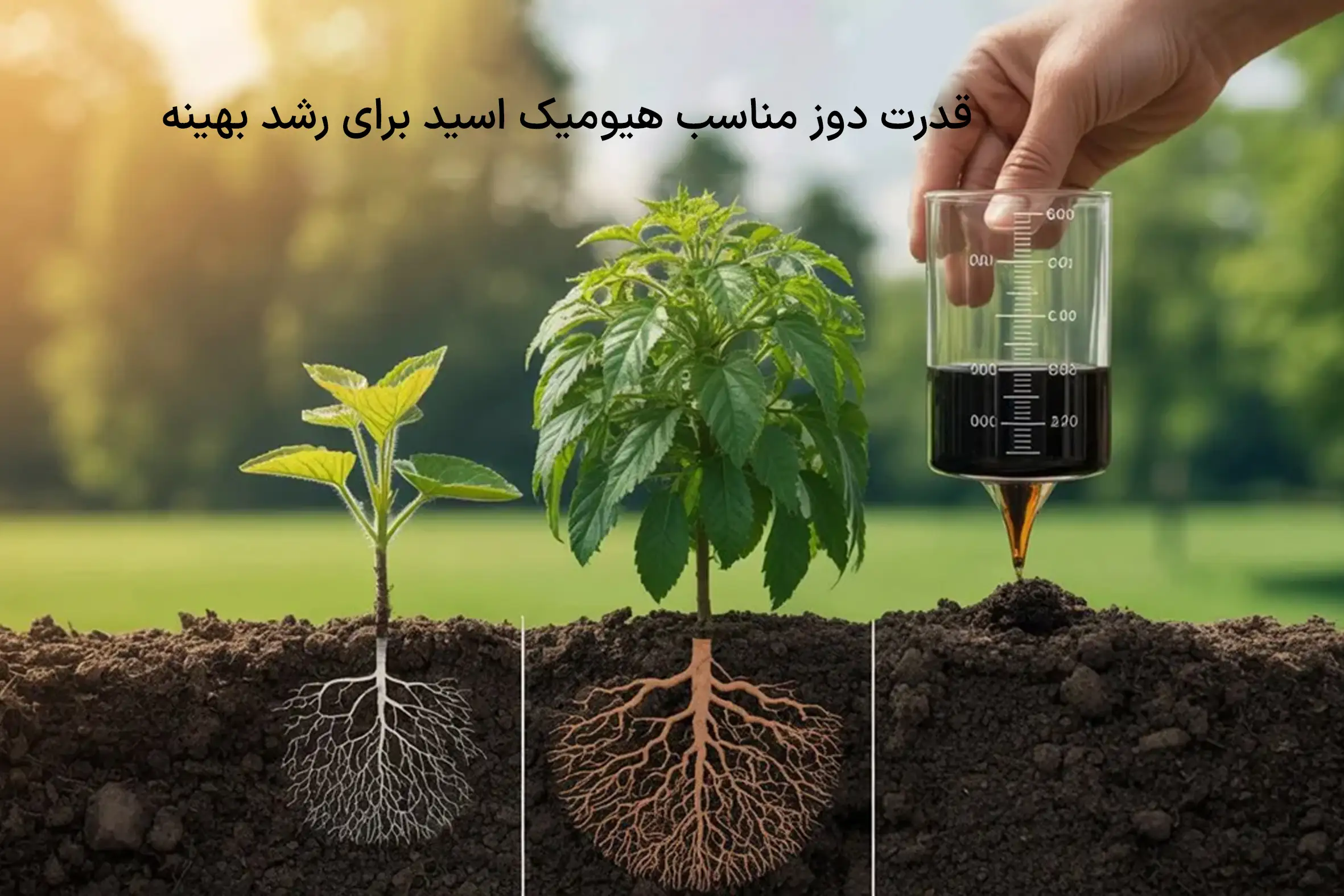 تاثیر دوز مناسب هیومیک اسید برای ریشه گیاهان