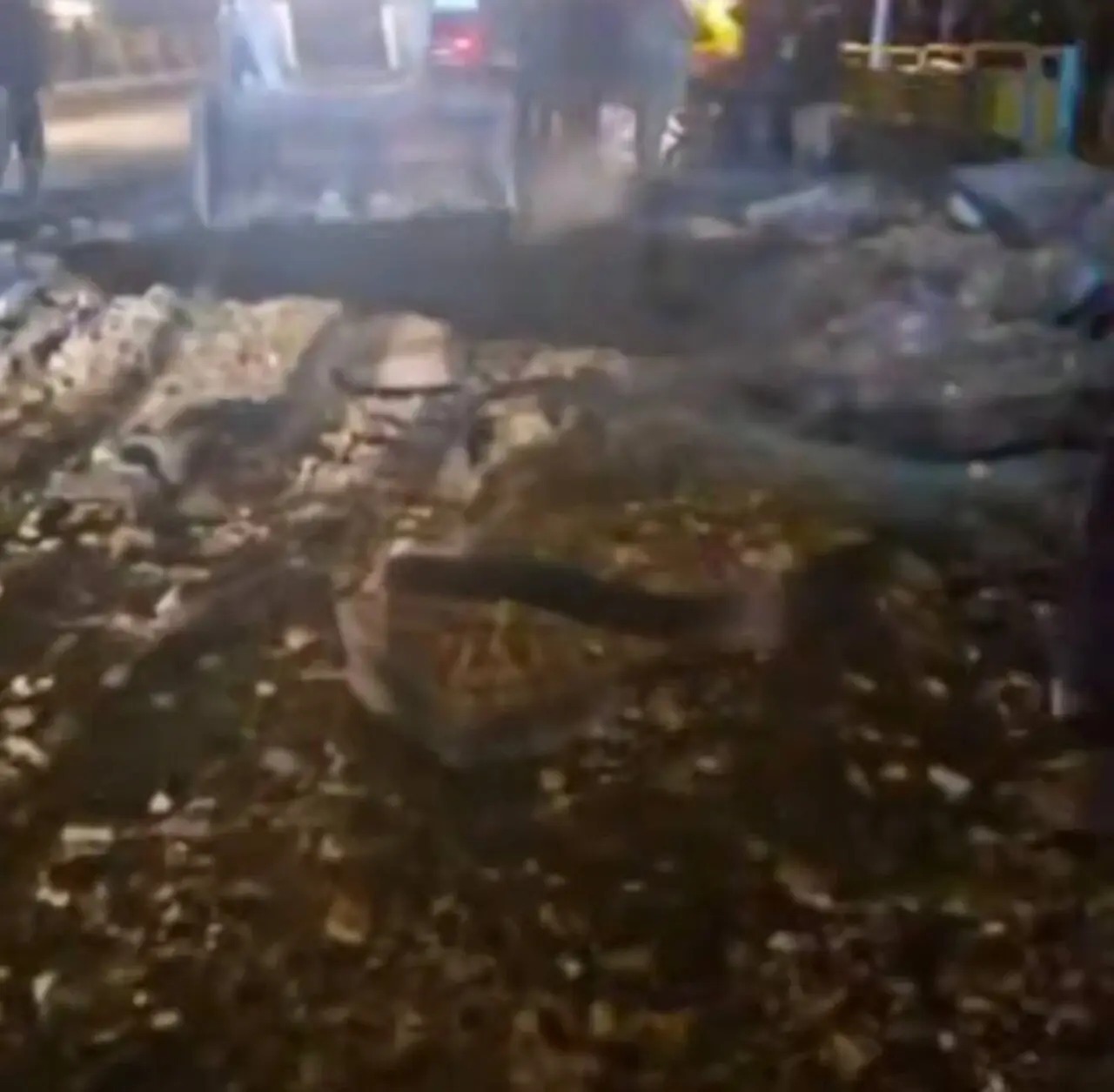 گودال اتوبان سعیدی تهران در اثر حمله آمریکا و اسرائیل + عکس