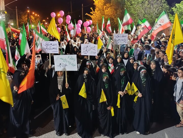 خروش مردم ولایی شهرستان بهاباد در شب‌های اقتدار کشور